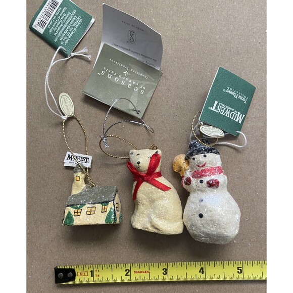 Seasons of Cannon Falls Teena Flanner Signed Christmas Ornaments Mini Set of 3 - Picture 3 of 6